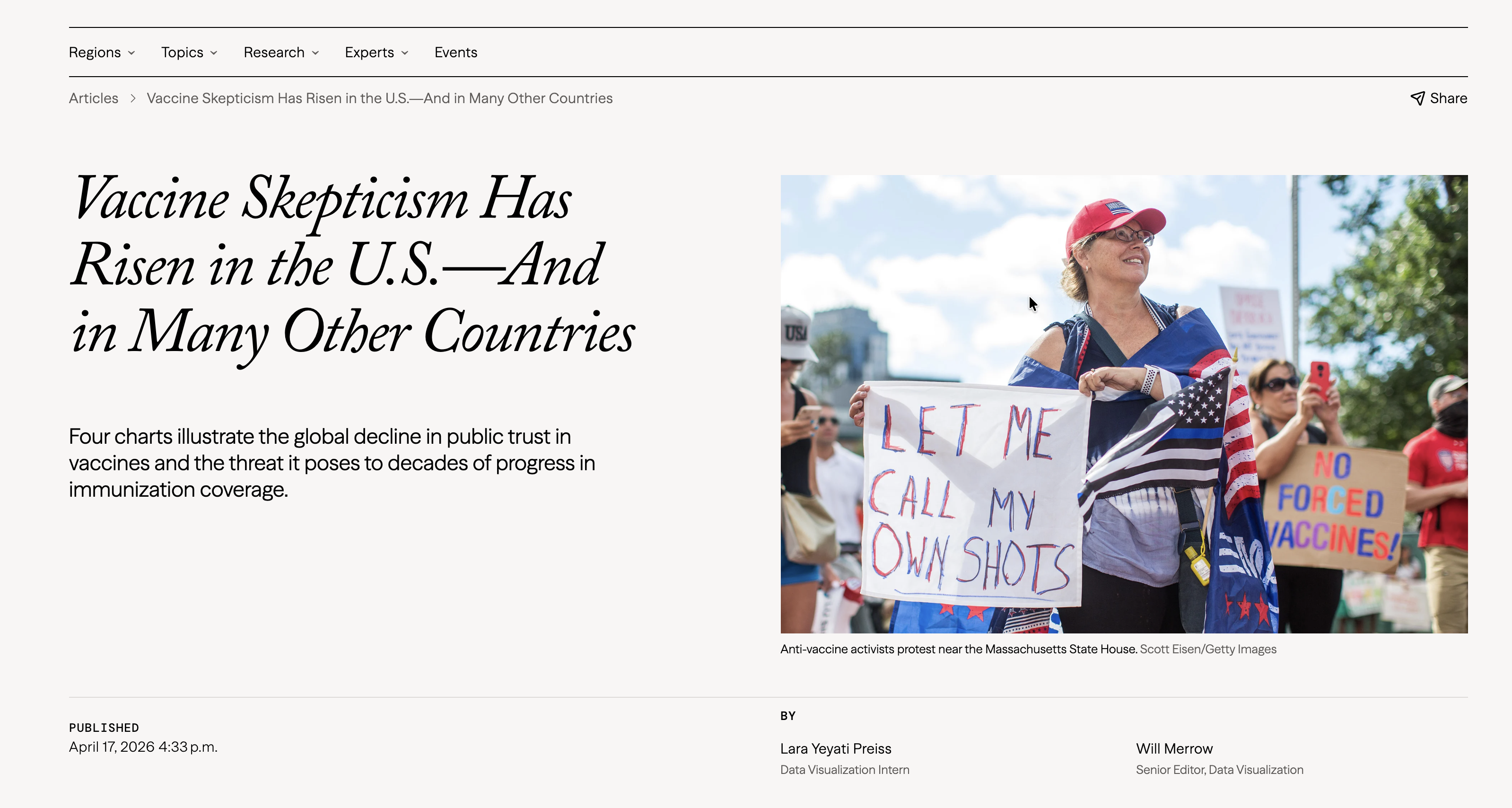Vaccine Skepticism Has Risen in the U.S.—And in Many Other Countries